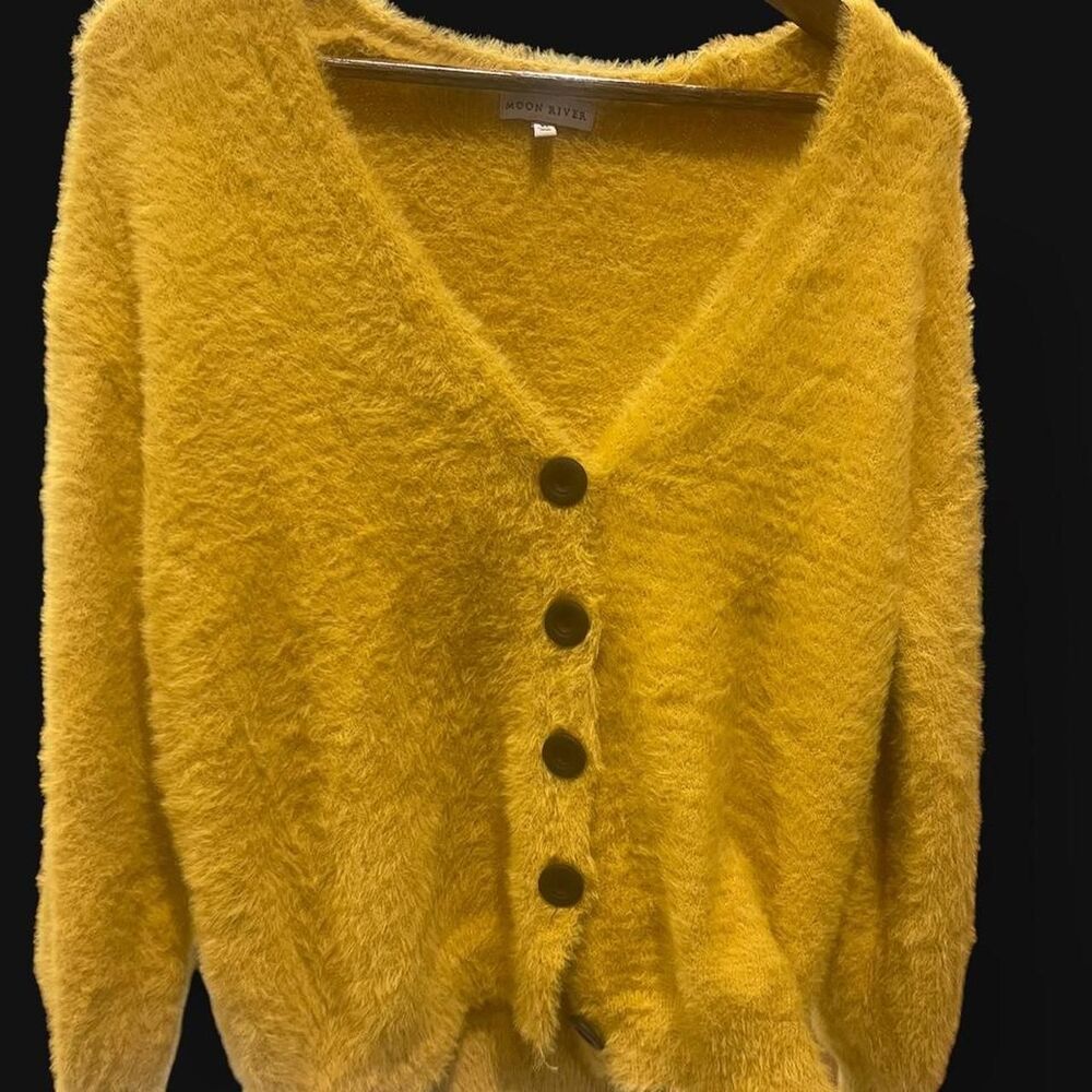 Moon-river Women's Yellow Cardigan